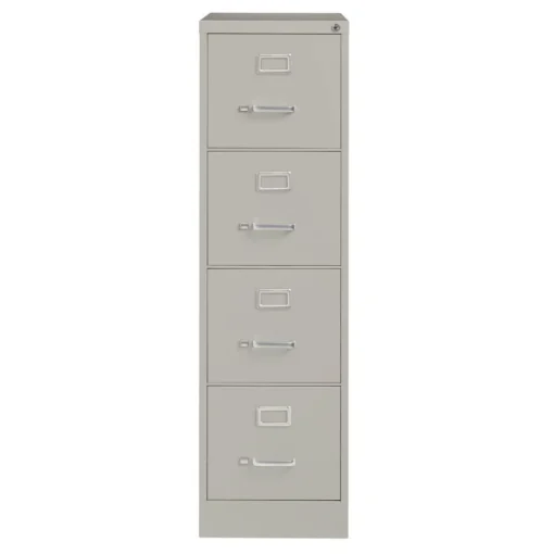 15 in. x 25 in. x 52 in. Letter-Size 4-Drawer Economy Vertical File - Light Gray Office Furniture & Lighting