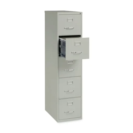 Online 15 in. x 26.5 in. x 61.37 in. Letter-Size 5-Drawer Economy Vertical File - Light Gray Office Furniture & Lighting