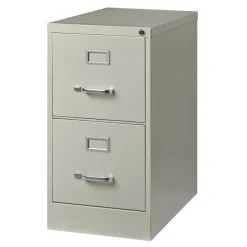 Outlet 15 in. x 25 in. x 28.38 in. Letter-Size 2-Drawer Economy Vertical File - Light Gray Office Furniture & Lighting