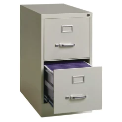 Outlet 15 in. x 25 in. x 28.38 in. Letter-Size 2-Drawer Economy Vertical File - Light Gray Office Furniture & Lighting