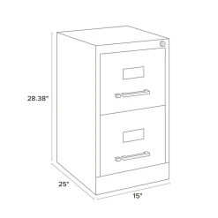 Outlet 15 in. x 25 in. x 28.38 in. Letter-Size 2-Drawer Economy Vertical File - Light Gray Office Furniture & Lighting