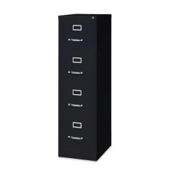Discount 15 in. x 22 in. x 52 in. Letter-Size Four-Drawer Economy Vertical File - Black Office Furniture & Lighting