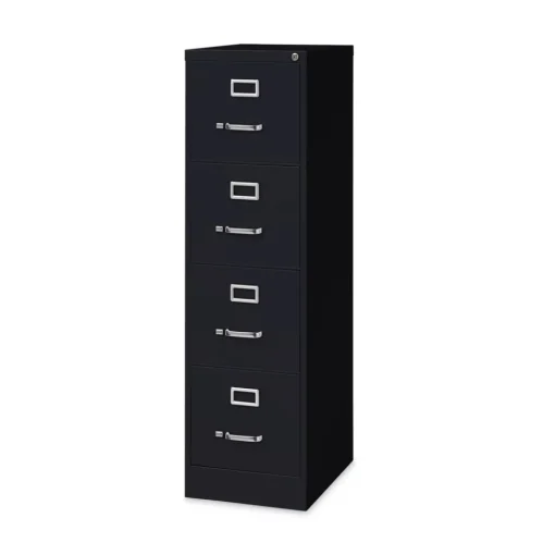 Discount 15 in. x 22 in. x 52 in. Letter-Size Four-Drawer Economy Vertical File - Black Office Furniture & Lighting