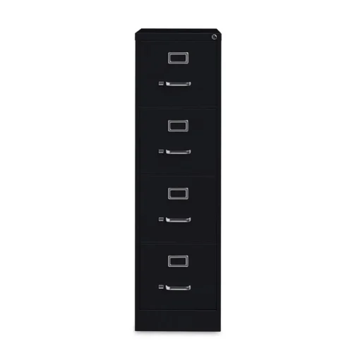 15 in. x 26.5 in. x 52 in. Letter-Size Four-Drawer Economy Vertical File - Black Office Furniture & Lighting