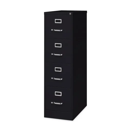 15 in. x 26.5 in. x 52 in. Letter-Size Four-Drawer Economy Vertical File - Black Office Furniture & Lighting