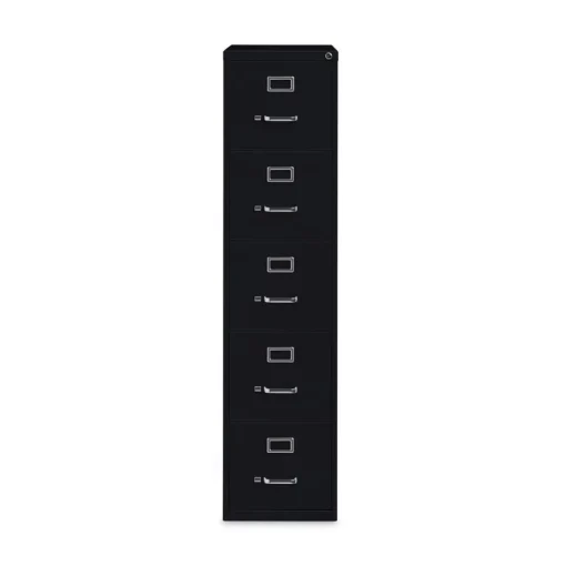 15 in. x 26.5 in. x 61.37 in. Letter-Size 5-Drawer Economy Vertical File - Black Office Furniture & Lighting