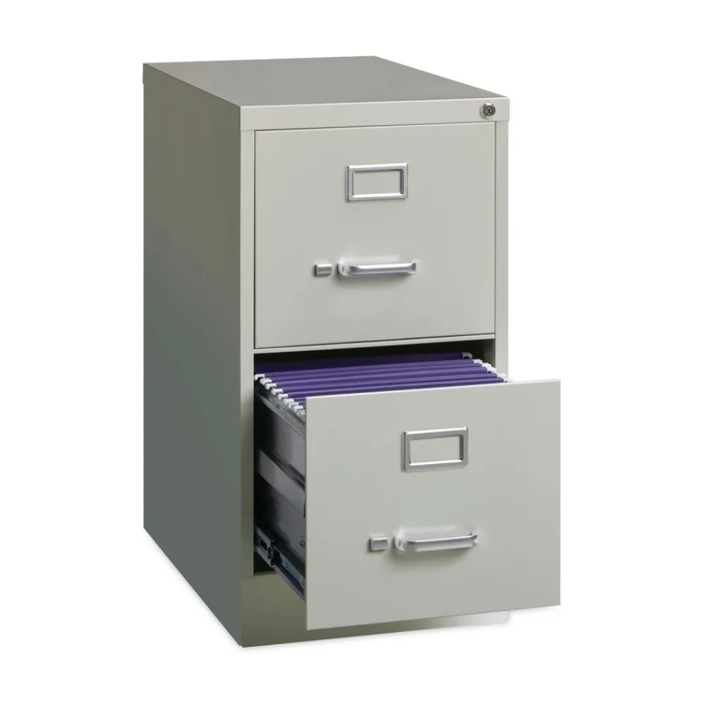 Hot 15 in. x 22 in. x 28.37 in. Letter-Size Two-Drawer Economy Vertical File - Light Gray Office Furniture & Lighting