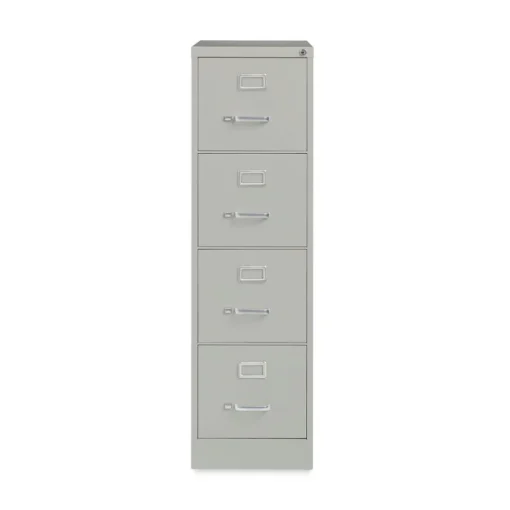 Outlet 15 in. x 22 in. x 52 in. Letter-Size Four-Drawer Economy Vertical File - Light Gray Office Furniture & Lighting
