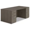 Clearance 72 in. x 36 in. x 29 in. Seville Series Double Pedestal Desk - Walnut Office Furniture & Lighting