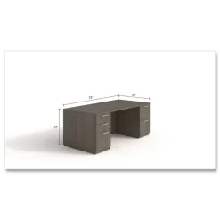 Clearance 72 in. x 36 in. x 29 in. Seville Series Double Pedestal Desk - Walnut Office Furniture & Lighting