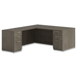Hot 48 in. x 24 in. x 29 in. Seville Series Left Desk Return with Pedestal - Walnut Office Furniture & Lighting