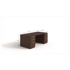 New 72 in. x 36 in. x 29 in. Seville Series Double Pedestal Desk - Mahogany Office Furniture & Lighting