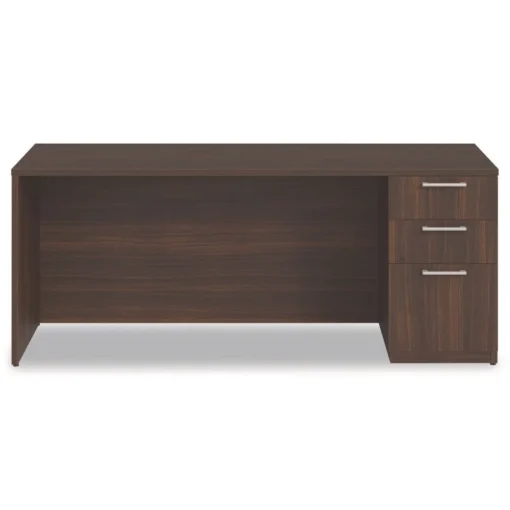 Online 72 in. x 24 in. x 29 in. Seville Series Credenza with Right Pedestal - Mahogany Office Furniture & Lighting