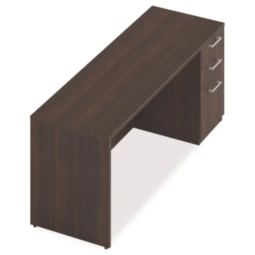 Online 72 in. x 24 in. x 29 in. Seville Series Credenza with Right Pedestal - Mahogany Office Furniture & Lighting
