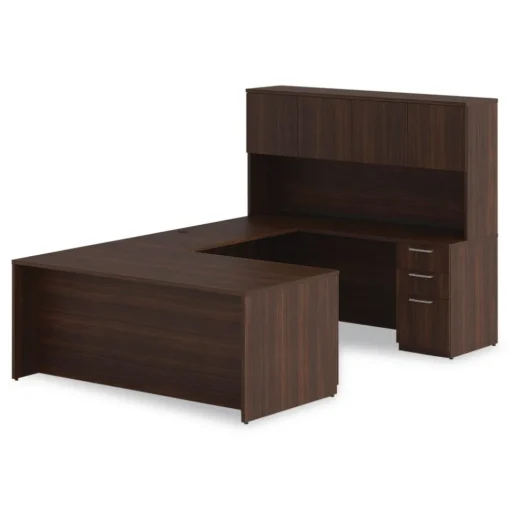 Online 72 in. x 24 in. x 29 in. Seville Series Credenza with Right Pedestal - Mahogany Office Furniture & Lighting