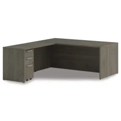 Clearance 48 in. x 24 in. x 29 in. Seville Series Reversible Return Shell - Walnut Office Furniture & Lighting