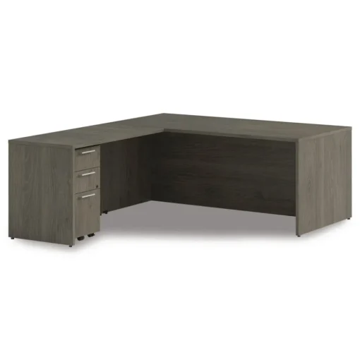 Clearance 48 in. x 24 in. x 29 in. Seville Series Reversible Return Shell - Walnut Office Furniture & Lighting