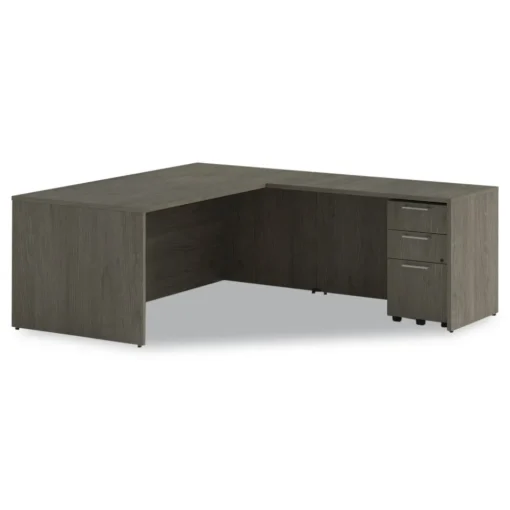 Clearance 48 in. x 24 in. x 29 in. Seville Series Reversible Return Shell - Walnut Office Furniture & Lighting