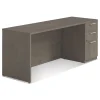 New 72 in. x 24 in. x 29 in. Seville Series Credenza with Right Pedestal - Walnut Office Furniture & Lighting