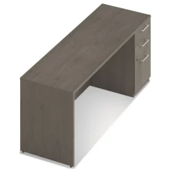 New 72 in. x 24 in. x 29 in. Seville Series Credenza with Right Pedestal - Walnut Office Furniture & Lighting