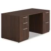 Outlet 60 in. x 30 in. x 29 in. Seville Series Double Pedestal Desk - Mahogany Office Furniture & Lighting