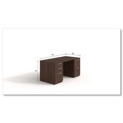 Outlet 60 in. x 30 in. x 29 in. Seville Series Double Pedestal Desk - Mahogany Office Furniture & Lighting