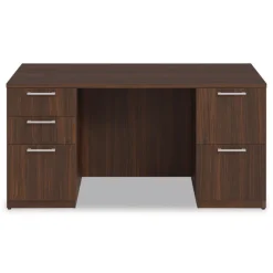 Outlet 60 in. x 30 in. x 29 in. Seville Series Double Pedestal Desk - Mahogany Office Furniture & Lighting