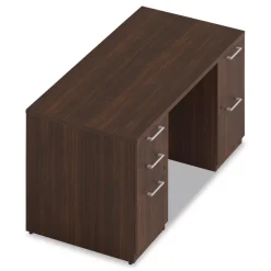 Outlet 60 in. x 30 in. x 29 in. Seville Series Double Pedestal Desk - Mahogany Office Furniture & Lighting
