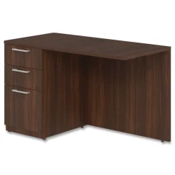 Outlet 48 in. x 24 in. x 29 in. Seville Series Left Desk Return with Pedestal - Mahogany Office Furniture & Lighting