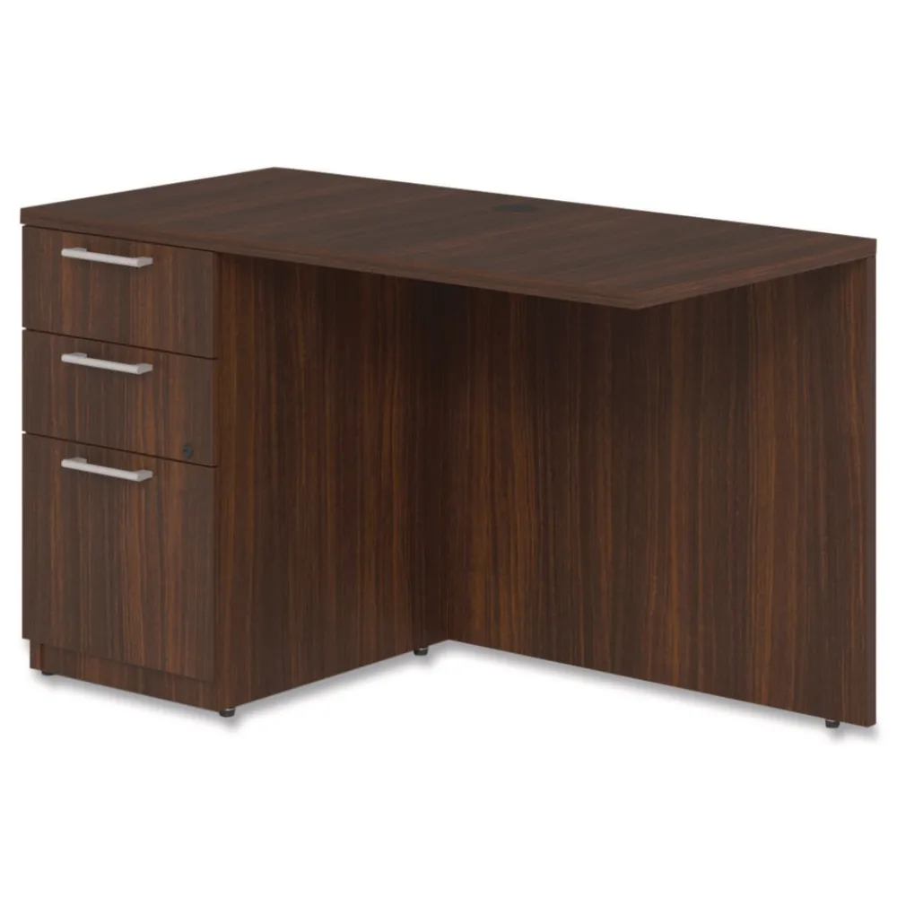 Outlet 48 in. x 24 in. x 29 in. Seville Series Left Desk Return with Pedestal - Mahogany Office Furniture & Lighting