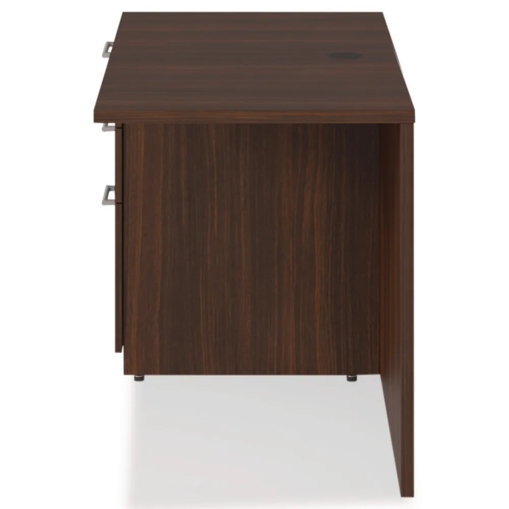 Outlet 48 in. x 24 in. x 29 in. Seville Series Left Desk Return with Pedestal - Mahogany Office Furniture & Lighting
