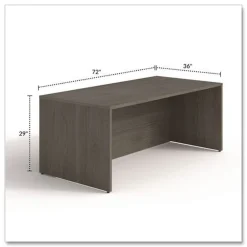 Clearance 72 in. x 36 in. x 29 in. Seville Series Desk Shell - Walnut Office Furniture & Lighting