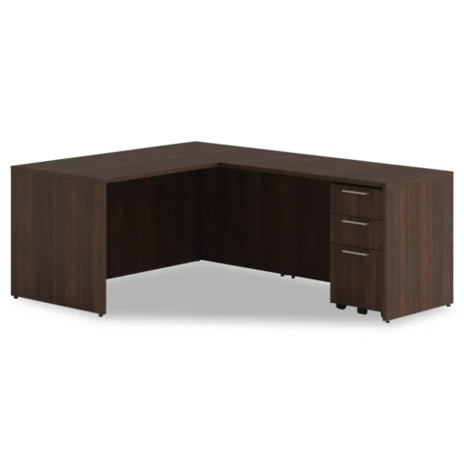 48 in. x 24 in. x 29 in. Seville Series Reversible Return Shell - Mahogany Office Furniture & Lighting