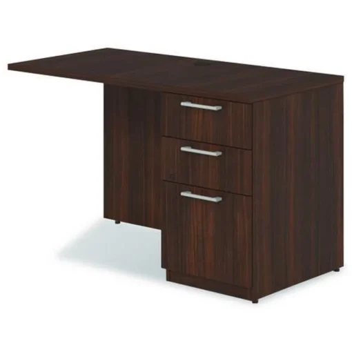 Best 48 in. x 24 in. x 29 in. Seville Series Right Desk Return with Pedestal - Mahogany Office Furniture & Lighting