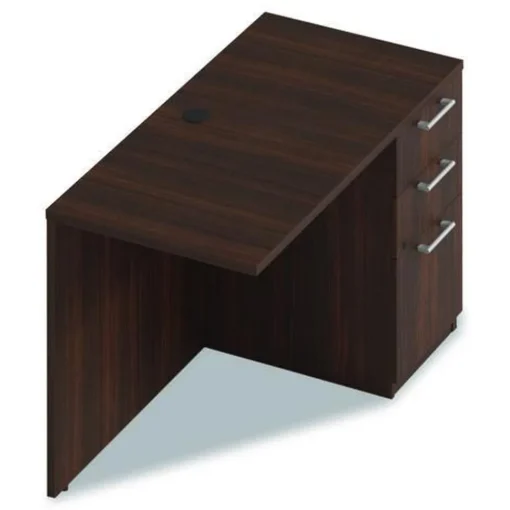 Best 48 in. x 24 in. x 29 in. Seville Series Right Desk Return with Pedestal - Mahogany Office Furniture & Lighting