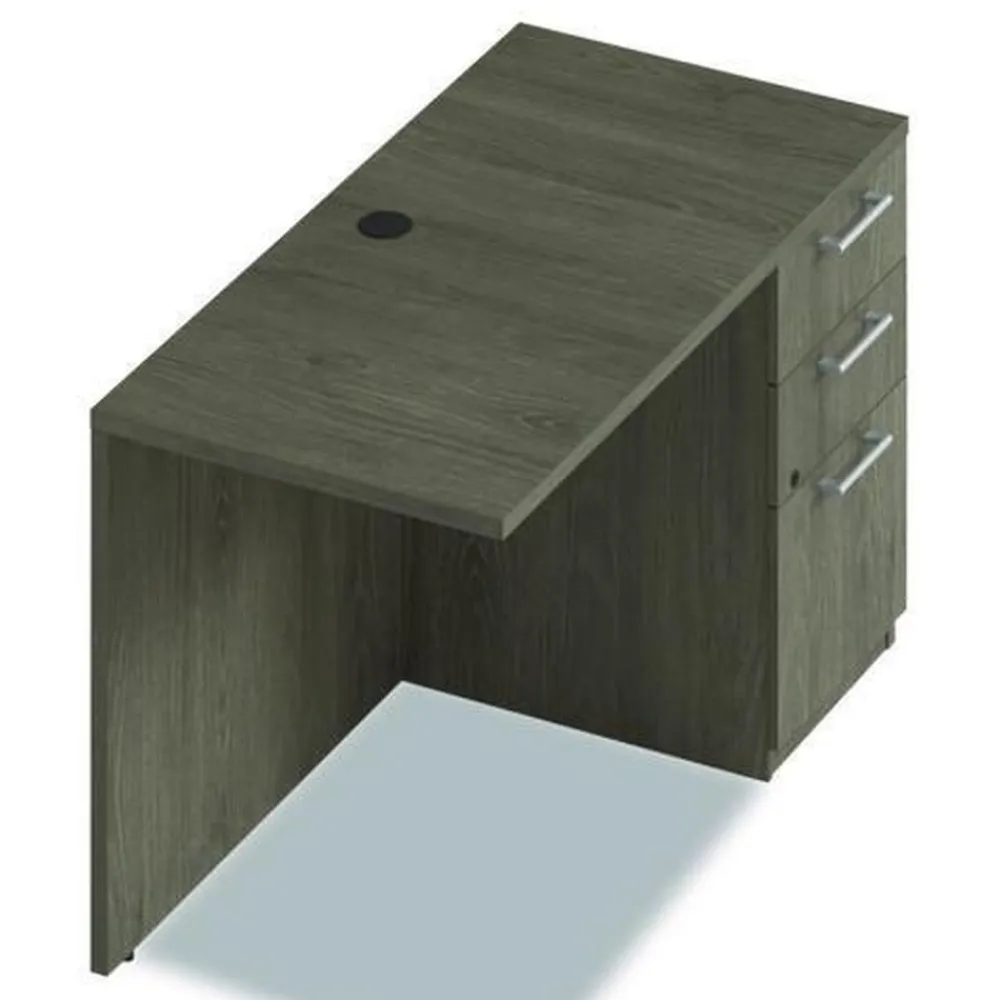 Discount 48 in. x 24 in. x 29 in. Seville Series Right Desk Return with Pedestal - Walnut Office Furniture & Lighting