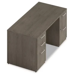 Best 60 in. x 30 in. x 29 in. Seville Series Double Pedestal Desk - Walnut Office Furniture & Lighting