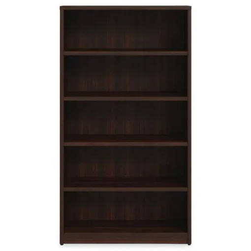 36 in. x 14 in. x 65 in. 5-Shelf Seville Bookcase - Mahogany Office Furniture & Lighting