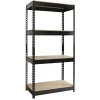 New 30 in. x 16 in. x 60 in. 4-Shelf Steel Shelving Unit with Particleboard Shelves - Black Office Furniture & Lighting