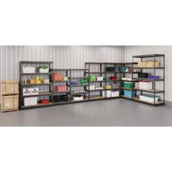 New 30 in. x 16 in. x 60 in. 4-Shelf Steel Shelving Unit with Particleboard Shelves - Black Office Furniture & Lighting