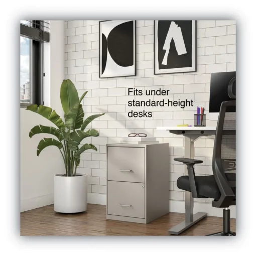 Discount 14 in. x 18 in. x 24.1 in. Soho 2-Drawer Vertical Letter File Cabinet - Putty Office Furniture & Lighting
