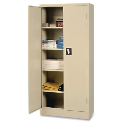 Clearance 30 in. x 15 in. x 66 in. Space Saver 4-Shelf Storage Cabinet - Putty Office Furniture & Lighting