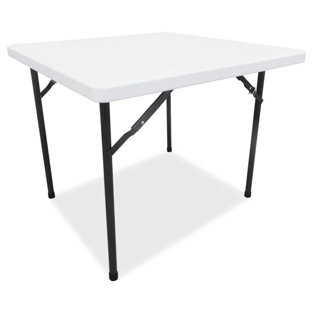 Sale 36 in. x 36 in. x 29.25 in. Square Plastic Folding Table - White Office Furniture & Lighting