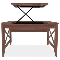 Sale 47.25 in. x 23.63 in. x 29.5 in. to 43.75 in. Sit-to-Stand Table Desk - Modern Walnut Office Furniture & Lighting