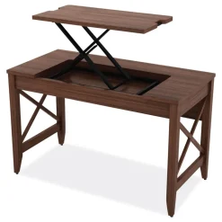 Sale 47.25 in. x 23.63 in. x 29.5 in. to 43.75 in. Sit-to-Stand Table Desk - Modern Walnut Office Furniture & Lighting