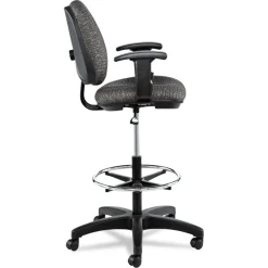 Discount Interval Series Swivel Task Stool, Tone-On-Tone Fabric, Graphite Gray Office Furniture & Lighting