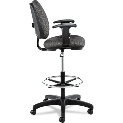 Discount Interval Series Swivel Task Stool, Tone-On-Tone Fabric, Graphite Gray Office Furniture & Lighting