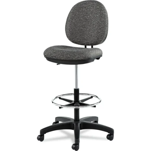 Discount Interval Series Swivel Task Stool, Tone-On-Tone Fabric, Graphite Gray Office Furniture & Lighting