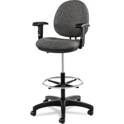 Discount Interval Series Swivel Task Stool, Tone-On-Tone Fabric, Graphite Gray Office Furniture & Lighting