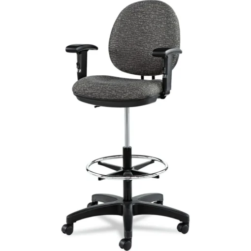 Discount Interval Series Swivel Task Stool, Tone-On-Tone Fabric, Graphite Gray Office Furniture & Lighting